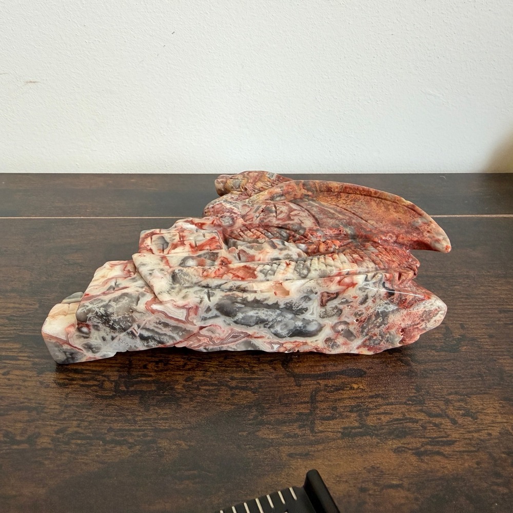 Crazy Lace Agate Dragon | Natural Gemstone Crystal Figurine Carving - Picture 16 of 16